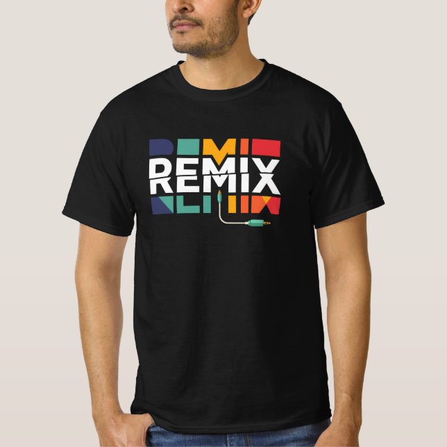 Remix-Audio | DJ-Musik Retro-Geometrisches Grafikd T-Shirt (Vorderseite)