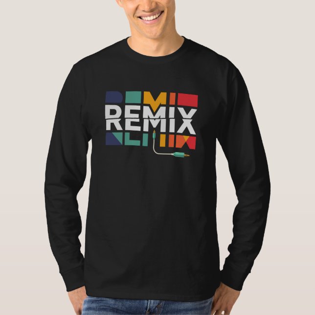 Remix-Audio | DJ-Musik Retro-Geometrisches Grafikd T-Shirt (Vorderseite)