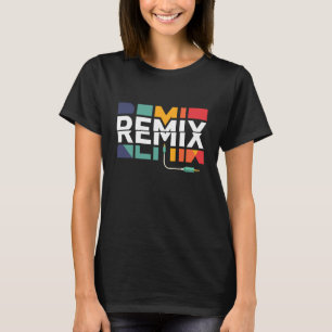 Remix-Audio DJ-Musik Retro-Geometrisches Grafikd T-Shirt