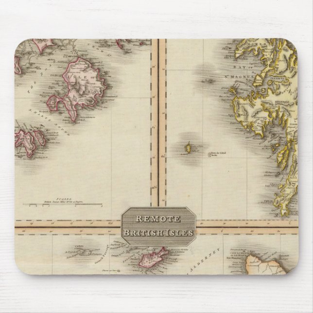 Remote British Isles Jersey und Guernsey Mousepad (Vorne)
