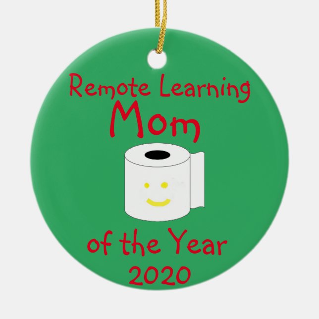 Remote Learning Mama des Jahres Keramik Ornament (Vorne)