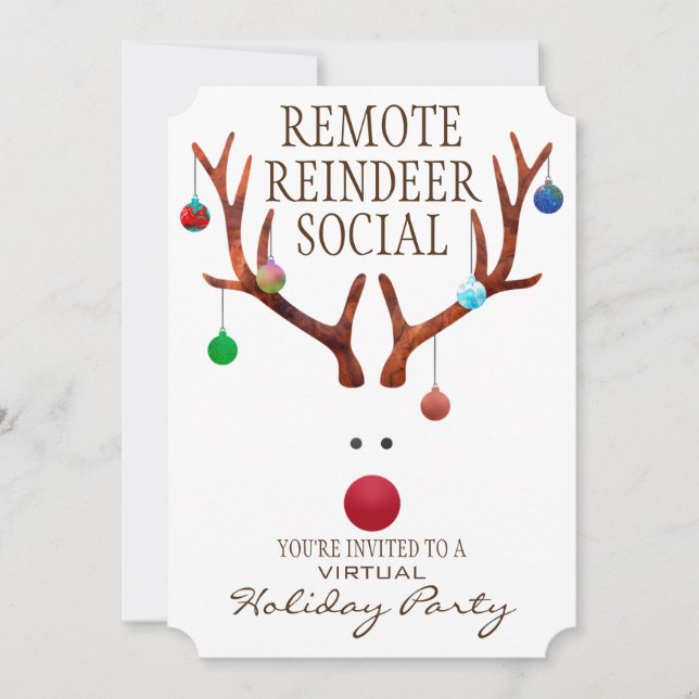 Remote/Virtual Holiday Party Einladung (Vorderseite)