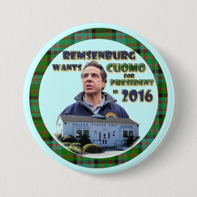 Remsenburg will Cuomo Präsidenten im Jahre 2016 Button (Vorderseite)