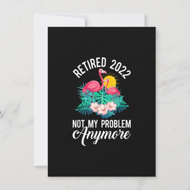 Remüde 2022 Pensionierung Novelty Flamingo Floral  Einladung (Vorderseite)