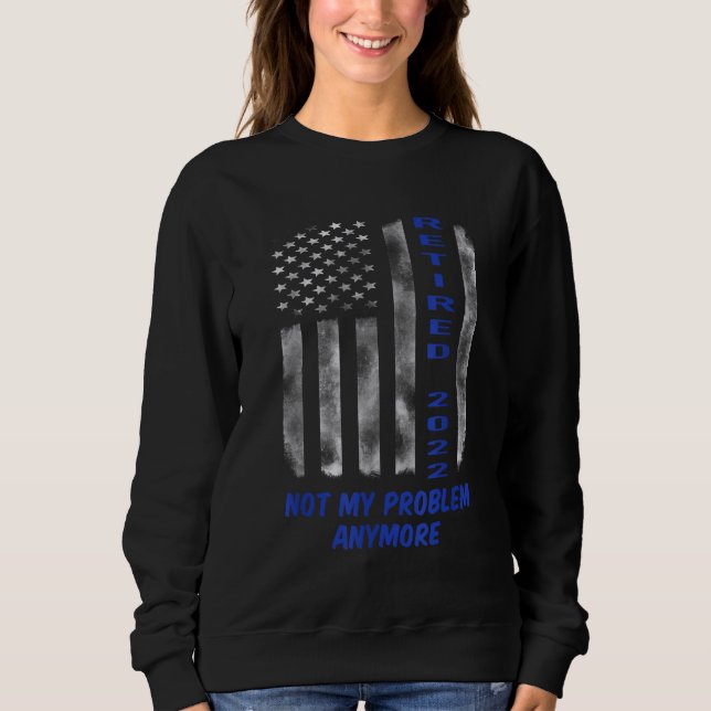 Remüde 2022 Thin Blue Line American Flag Police O Sweatshirt (Vorderseite)