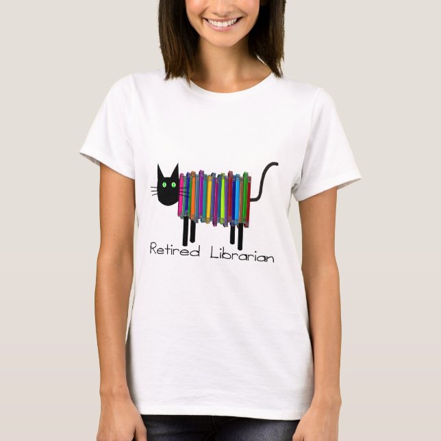 Remüde Bibliothekare Katzen Geschenke T-Shirt (Vorderseite)