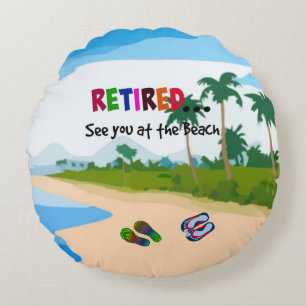 Remüde...Bis zum Strand. Rundes Kissen