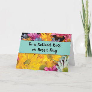 Remüde Boss am Boss's Day Dank an Gerbera Daisies Dankeskarte