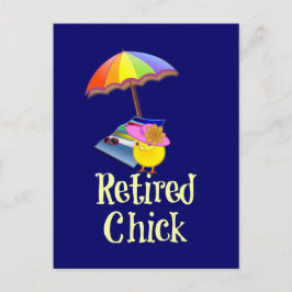 Remüde Chick - Weißer Text auf dunklem Hintergrund Postkarte