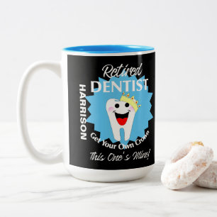 Remüde Dentist Funny Novelty Retirement Graphic m Zweifarbige Tasse