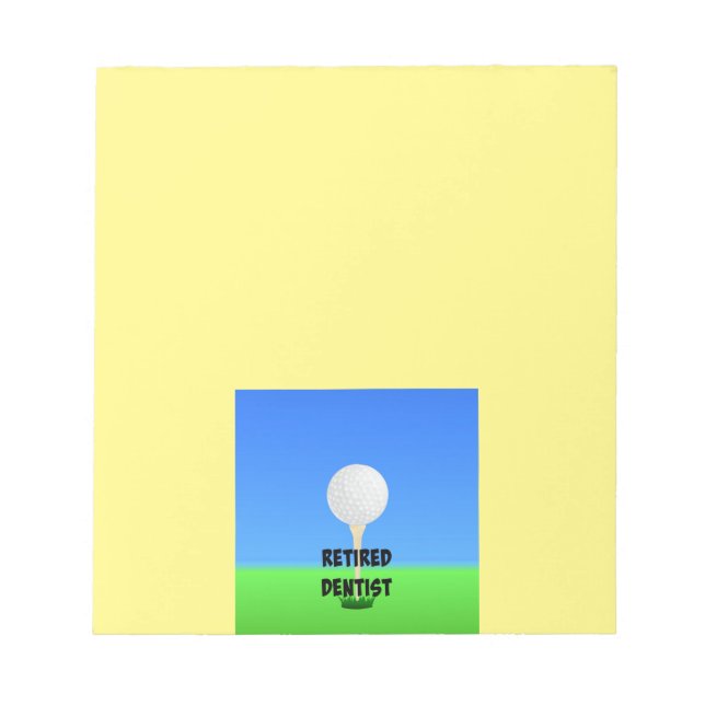 Remüde Dentist - Golfball auf T-Shirt Notizblock (Vorderseite)