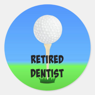 Remüde Dentist - Golfball im T-Shirt Runder Aufkleber