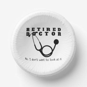 Remüde Doktor Stethoscope Sassy Funny Retirement Pappteller