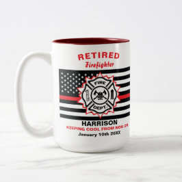 Remüde Feuerwehrmann Thin Red Line Funny Sprichwor Zweifarbige Tasse