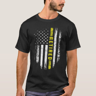 Remüde-Flag 911-Thin-Gelbe Linie für den Dispatche T-Shirt