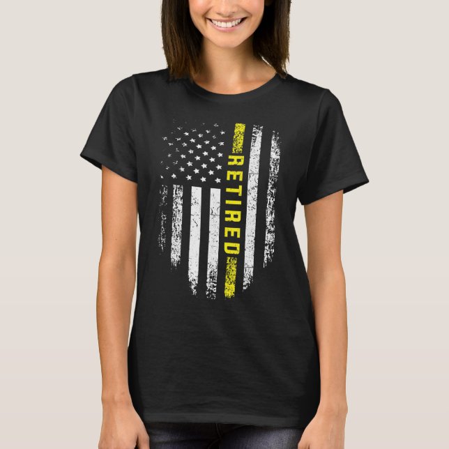 Remüde-Flag 911-Thin-Gelbe Linie für den Dispatche T-Shirt (Vorderseite)