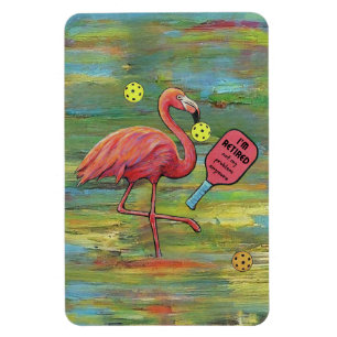Remüde Flamingo Pickleball Wassercolor Magnet