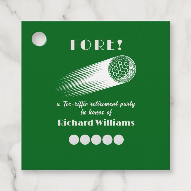 Remüde Golf Fore T-Shirt-Riffic Rente Party Geschenkanhänger (Vorderseite)