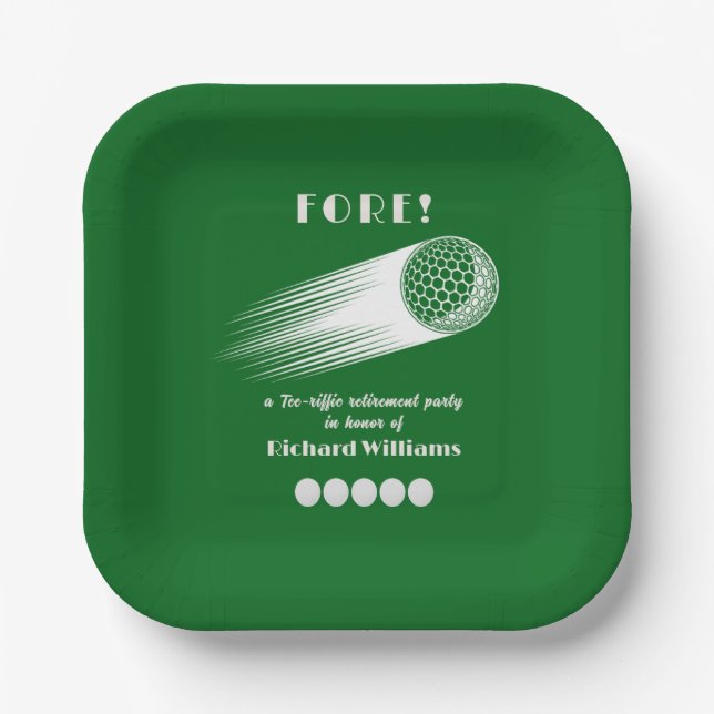 Remüde Golf Fore T-Shirt-Riffic Rente Party Pappteller (Vorderseite)