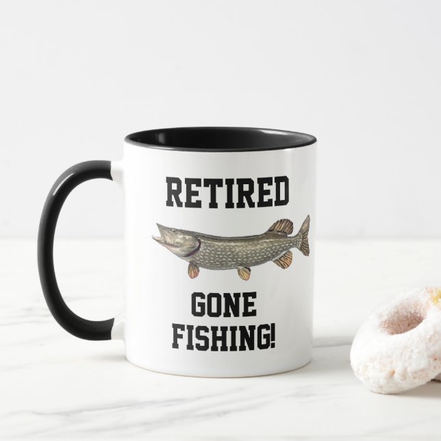 Remüde Gone Fischen Nord Pike Sports Tasse (Mit Donut)