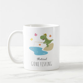 Remüde Gone Fishing Niedlich Dinosaurier Cartoon Kaffeetasse