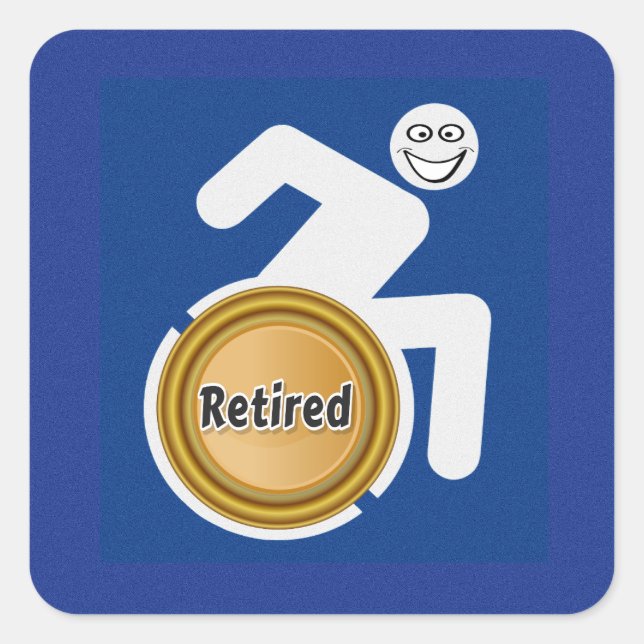 Remüde Handicapped Quadratischer Aufkleber (Vorderseite)