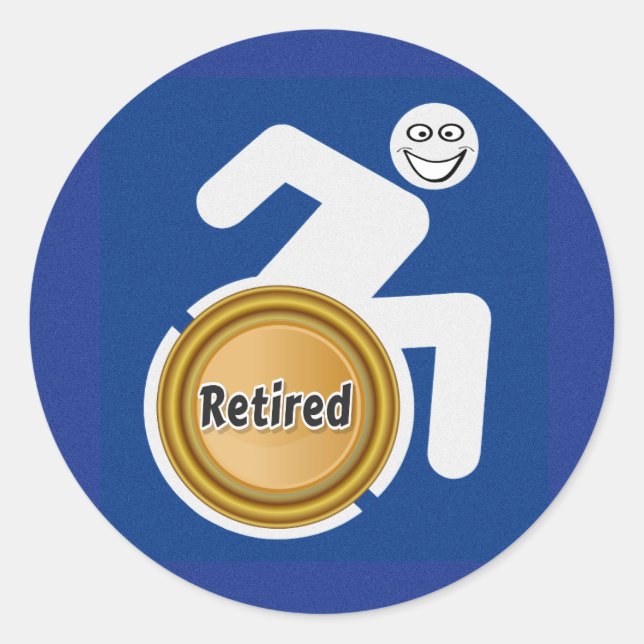Remüde Handicapped Runder Aufkleber (Vorderseite)