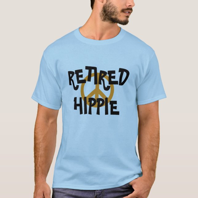 Remüde Hippie Friedenssymbol T - Shirt (Vorderseite)