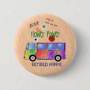 Remüde Hippie, groovy Design, Button