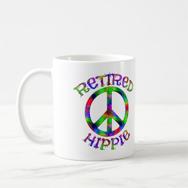 Remüde Hippie Peace Sign Krawatte Dyed Coffee Tass Kaffeetasse (Links)