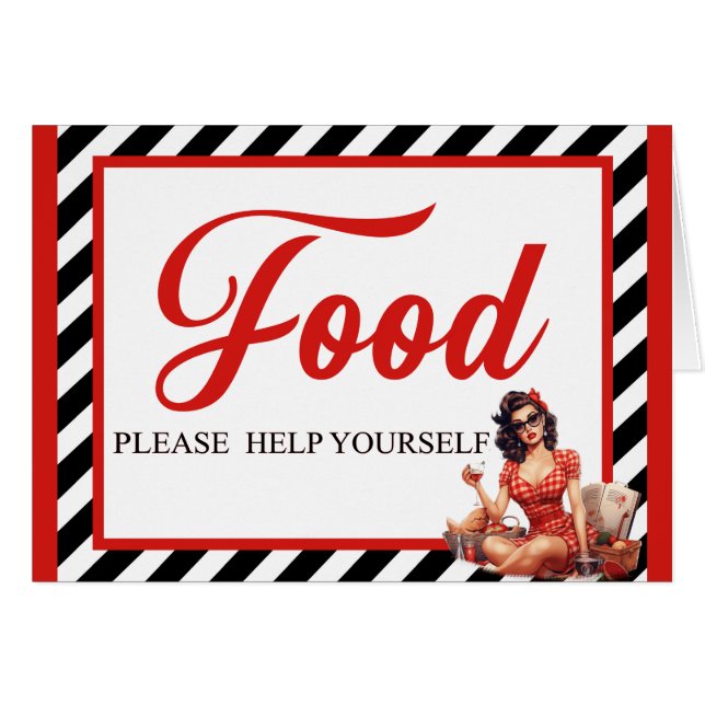 Remüde Legend Pinup Retirement Party Food Card (Vorderseite (Horizontal))