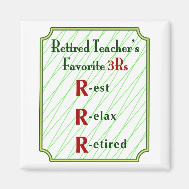 Remüde Lehrer 3R - Magnet (Vorne)