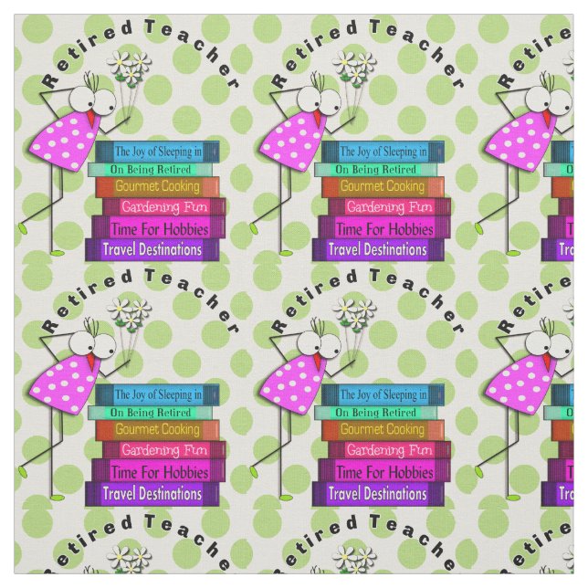 Remüde Lehrerin Whimsical Bird Stoff (Muster)