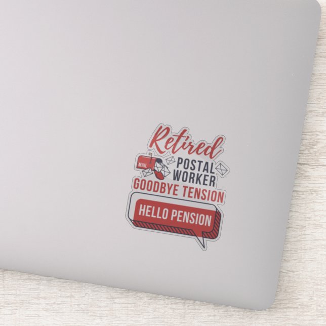 Remüde Mailman Postal Worker Retirement Funny Aufkleber (Detail)
