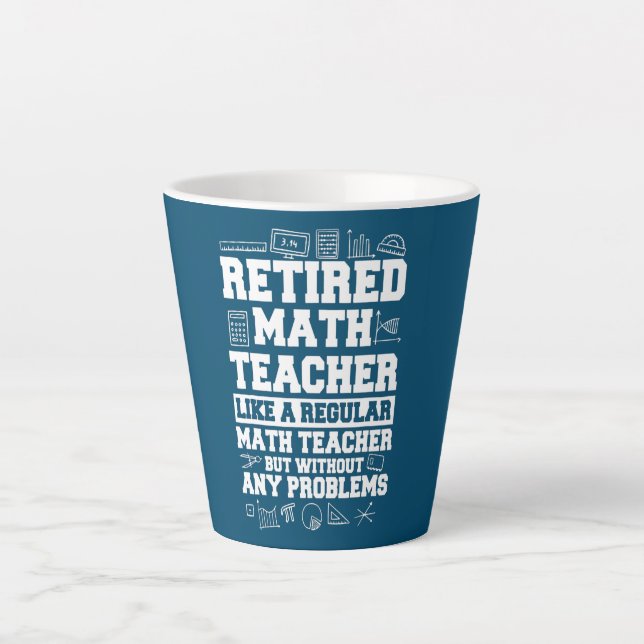 Remüde Math Teacher Funny Retirement Geschenk Milchtasse (Vorderseite)