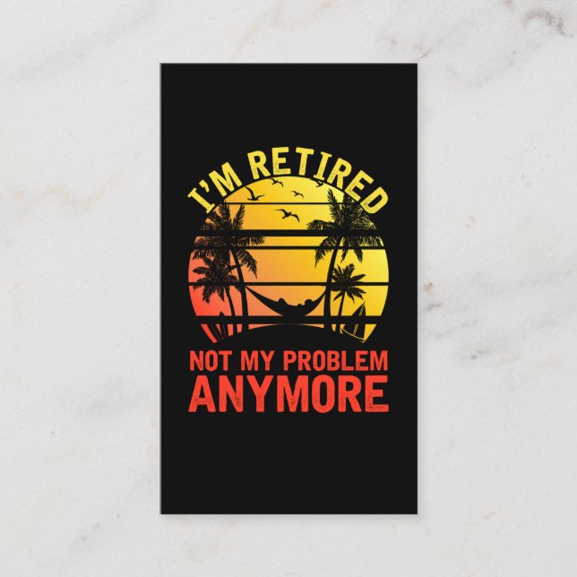 Remüde Men Women Sarcastic Retiree Visitenkarte (Vorderseite)