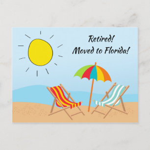 Remüde nach Florida Beach Scene - Neue Adresse Ankündigungspostkarte