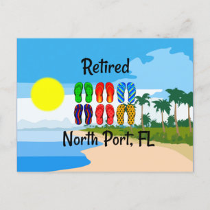 Remüde, North Port, FL, Beach Design, Postkarte