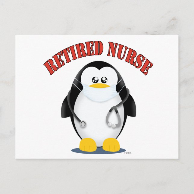 Remüde Nurse Penguin Postkarte (Vorderseite)