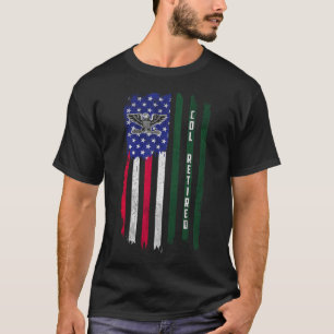 Remüde O6 Oberst Col Rank American Flag Veteranen T-Shirt