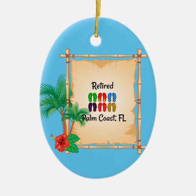 Remüde, Palm Coast, FL flip flops Design, Keramik Ornament (Vorne)