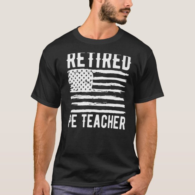 Remüde PE Teacher Profession American Flag Premiu T-Shirt (Vorderseite)