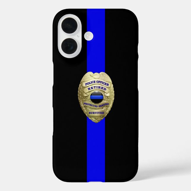 Remüde Police Abzeichen Thin Blue Line Case-Mate i iPhone Hülle (Rückseite)