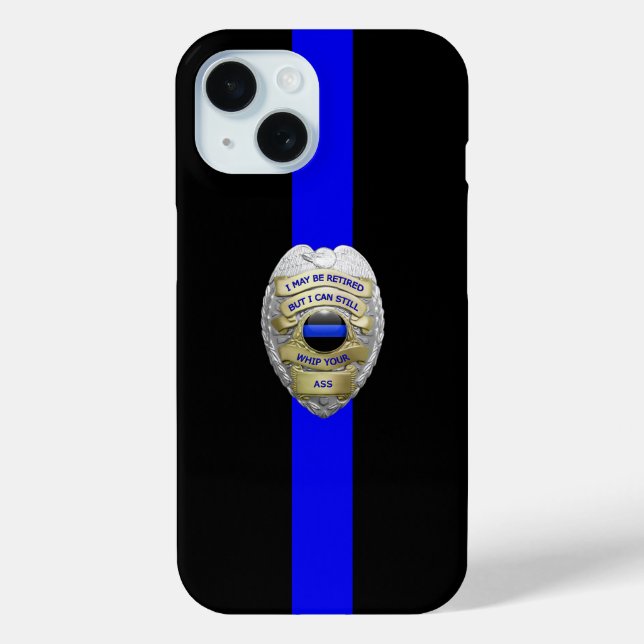 Remüde Police Abzeichen Thin Blue Line Case-Mate i iPhone Hülle (Rückseite)