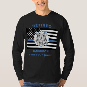 Remüde Polizei dünne blaue Linie über und hinaus l T-Shirt