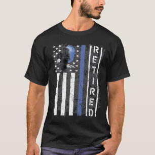 Remüde Polizeibeamte Thin Blue Line Adler Flag R T-Shirt