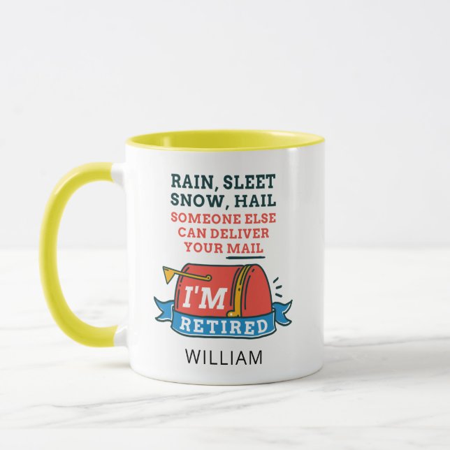 Remüde Postarbeiter Custom Mailman Retirement Tasse (Links)