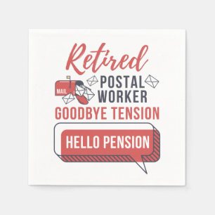Remüde Postarbeiter Funny Mailman Retirement Serviette