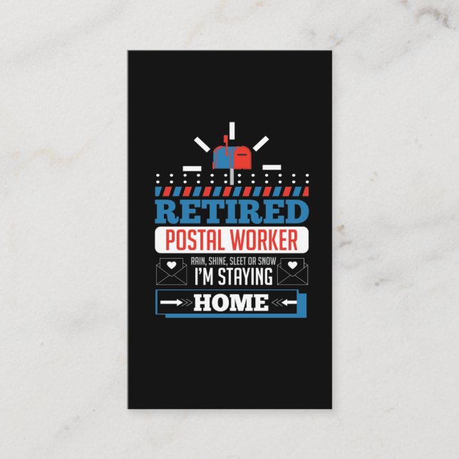 Remüde Postarbeiter Funny Postman Retirement Visitenkarte (Vorderseite)