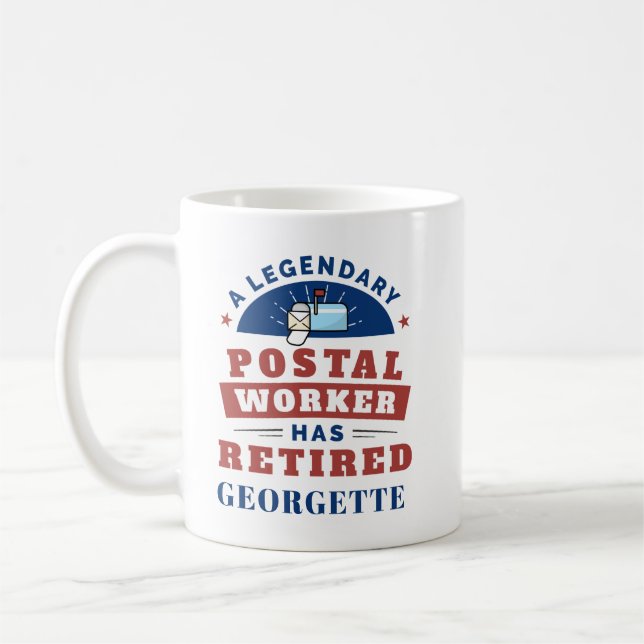 Remüde Postarbeiter Mailman Retirement Funny Kaffeetasse (Links)